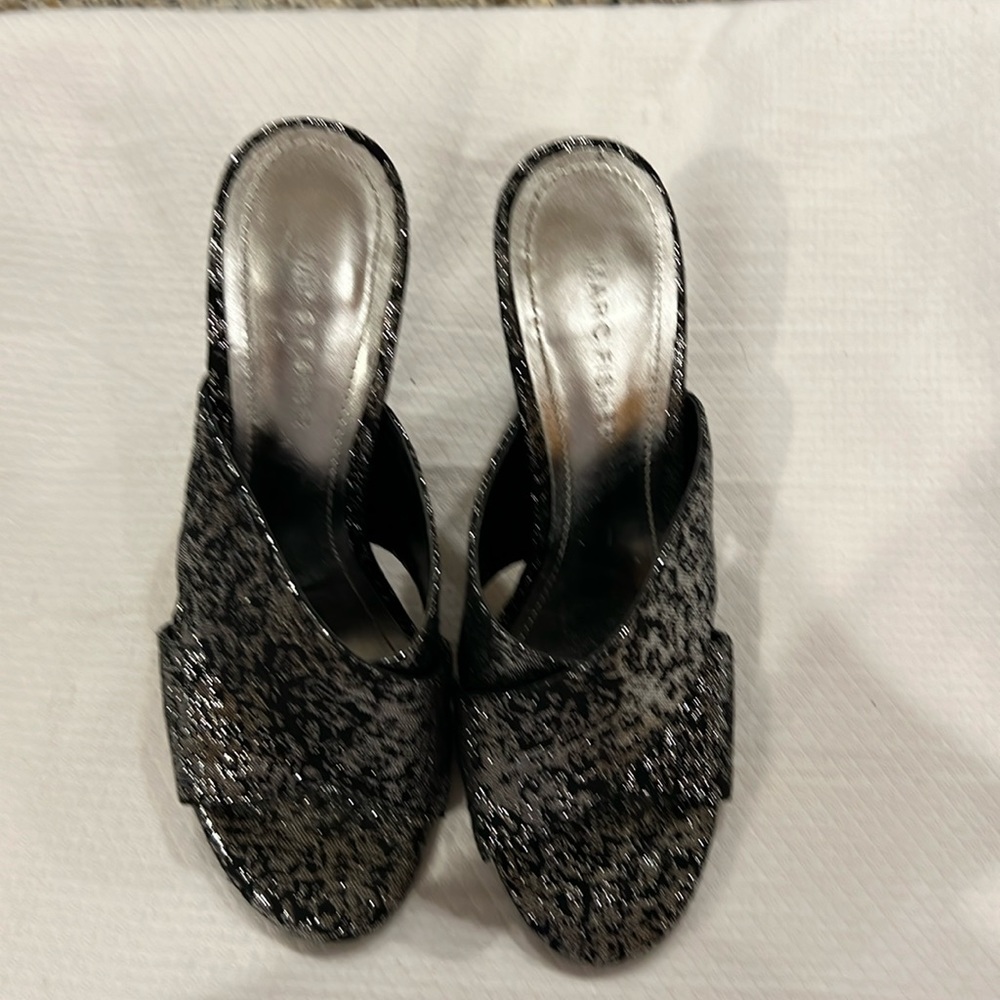 Black & Silver Marc Fisher Sandals